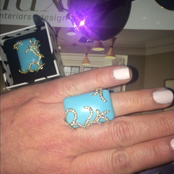 Char LaLa Designs Turquoise and Gold Plated Ring. - Picture 2 of 2